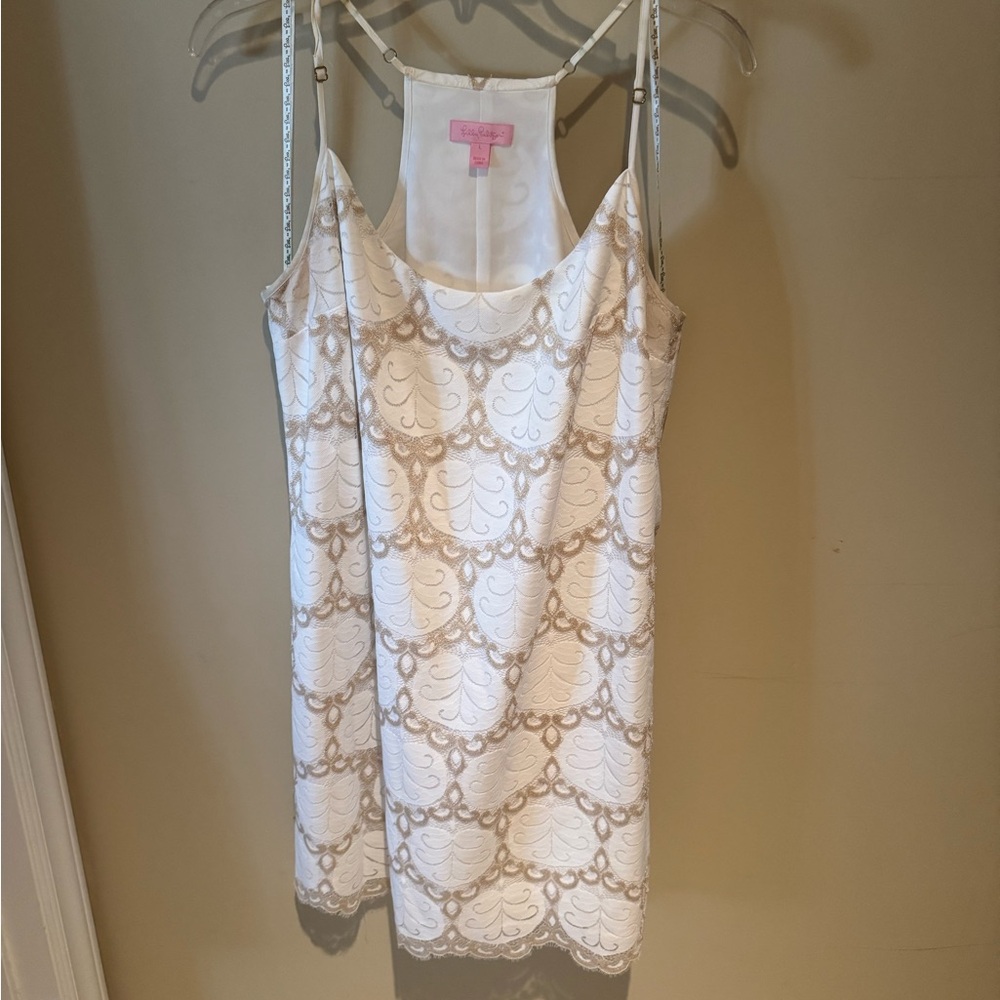 Lilly Pulitzer White and Gold dress